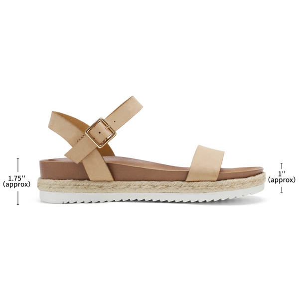 Espadrille Platform Sandals - NUDE PU - 1
